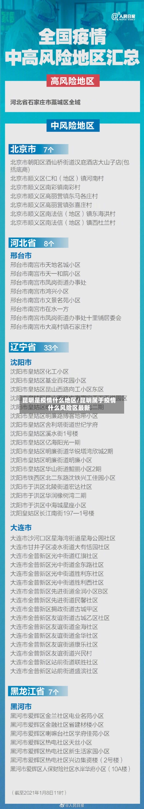 昆明是疫情什么地区/昆明属于疫情什么风险区最新