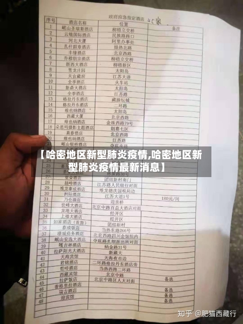 【哈密地区新型肺炎疫情,哈密地区新型肺炎疫情最新消息】