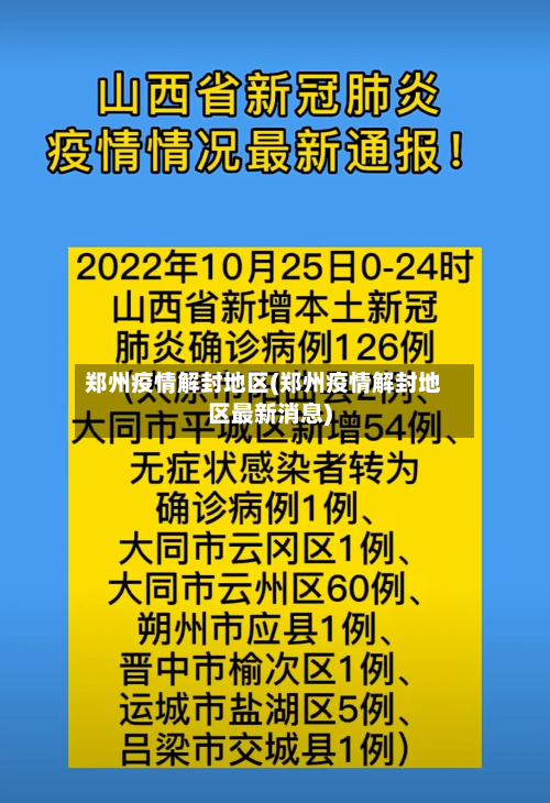 郑州疫情解封地区(郑州疫情解封地区最新消息)