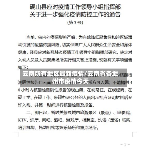 云南所有地区最新疫情/云南省各地州市疫情今天-第2张图片