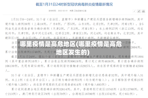 哪里疫情是高危地区(哪里疫情是高危地区发生的)-第2张图片