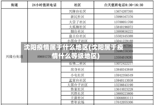 沈阳疫情属于什么地区(沈阳属于疫情什么等级地区)