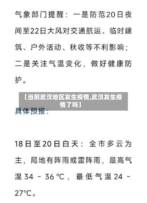 【当前武汉地区发生疫情,武汉发生疫情了吗】-第2张图片