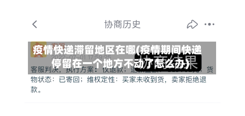疫情快递滞留地区在哪(疫情期间快递停留在一个地方不动了怎么办)-第2张图片