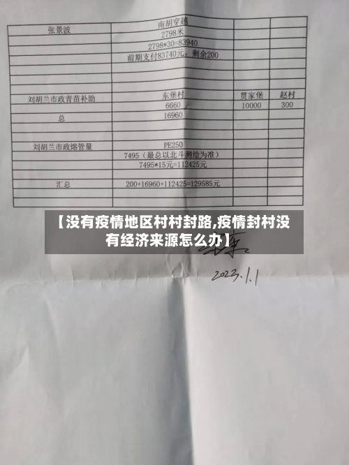 【没有疫情地区村村封路,疫情封村没有经济来源怎么办】