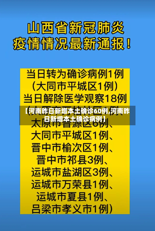 【河南昨日新增本土确诊60例,河南昨日新增本土确诊病例】-第2张图片