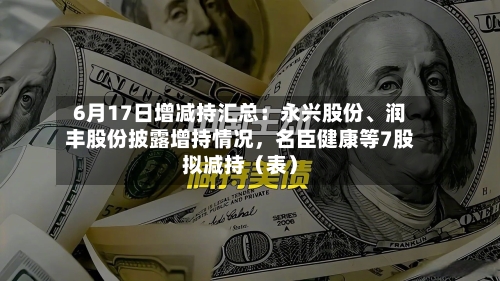 6月17日增减持汇总：永兴股份	、润丰股份披露增持情况，名臣健康等7股拟减持（表）-第2张图片