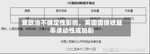 受政治不确定性影响，英国国债收益率波动性或加剧-第3张图片