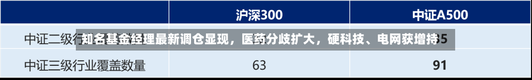 知名基金经理最新调仓显现，医药分歧扩大	，硬科技、电网获增持-第2张图片
