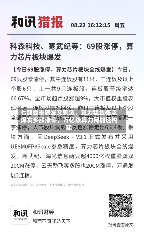 七部委重磅发文刺激	，算力租赁概念爆发多股涨停，万亿级算力网加速构建-第1张图片