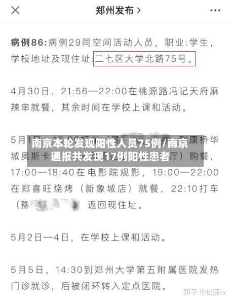 南京本轮发现阳性人员75例/南京通报共发现17例阳性患者-第2张图片