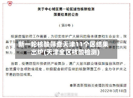 新一轮核酸筛查天津11个区结果出炉(天津全区核酸检测)