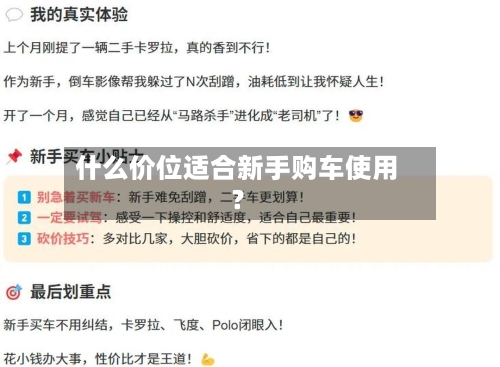 什么价位适合新手购车使用？-第2张图片