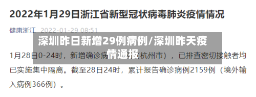深圳昨日新增29例病例/深圳昨天疫情通报