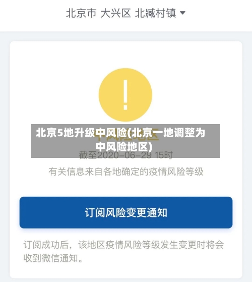 北京5地升级中风险(北京一地调整为中风险地区)-第2张图片