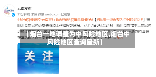 【烟台一地调整为中风险地区,烟台中风险地区查询最新】