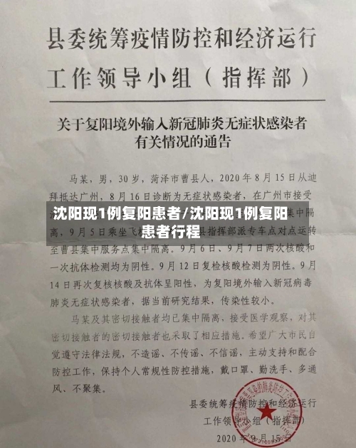 沈阳现1例复阳患者/沈阳现1例复阳患者行程