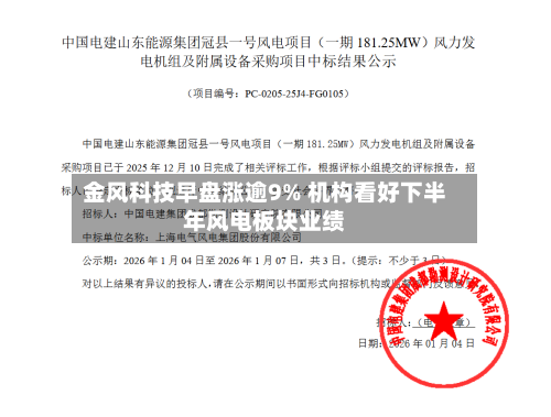 金风科技早盘涨逾9% 机构看好下半年风电板块业绩-第2张图片