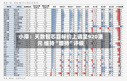 小摩：天数智芯目标价上调至920港元 维持“增持”评级-第1张图片