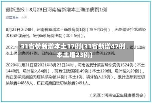 31省份新增本土17例(31省新增47例本土增23例)-第3张图片