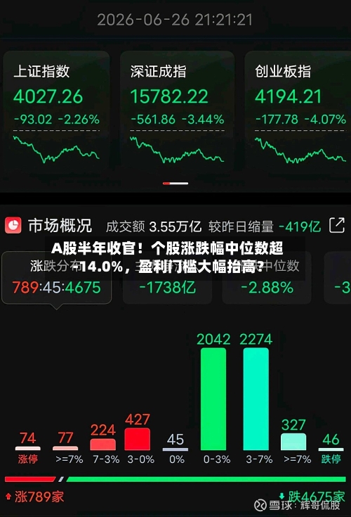 A股半年收官！个股涨跌幅中位数超-14.0%，盈利门槛大幅抬高？