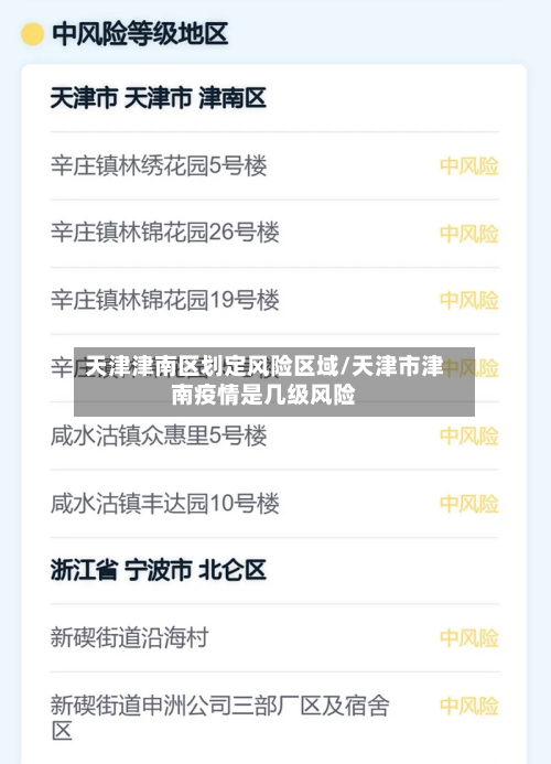 天津津南区划定风险区域/天津市津南疫情是几级风险-第2张图片
