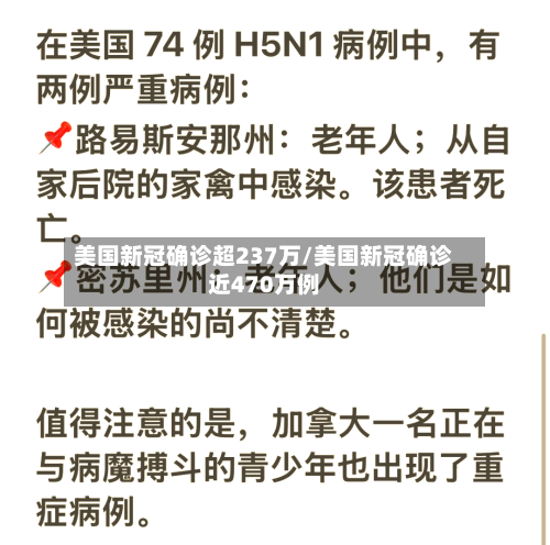 美国新冠确诊超237万/美国新冠确诊近470万例-第3张图片