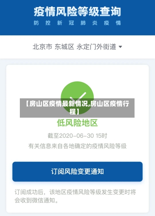 【房山区疫情最新情况,房山区疫情行程】