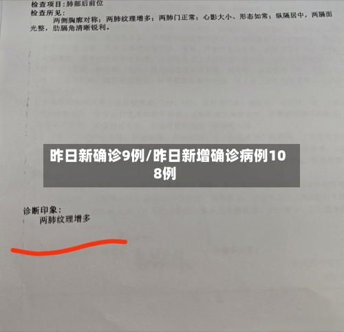 昨日新确诊9例/昨日新增确诊病例108例