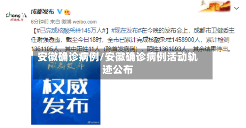 安徽确诊病例/安徽确诊病例活动轨迹公布