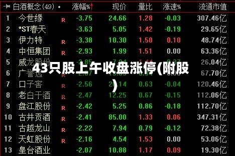43只股上午收盘涨停(附股)-第2张图片