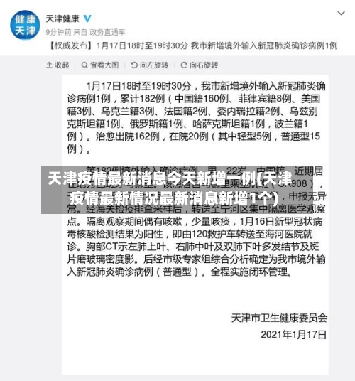 天津疫情最新消息今天新增一例(天津疫情最新情况最新消息新增1个)-第3张图片