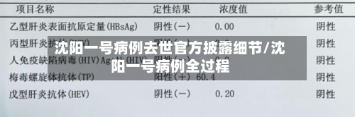 沈阳一号病例去世官方披露细节/沈阳一号病例全过程-第3张图片