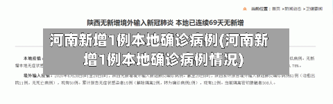 河南新增1例本地确诊病例(河南新增1例本地确诊病例情况)-第2张图片