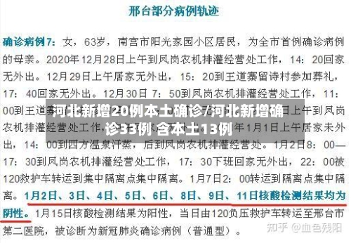 河北新增20例本土确诊/河北新增确诊33例 含本土13例