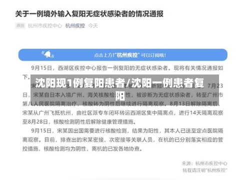 沈阳现1例复阳患者/沈阳一例患者复阳-第2张图片