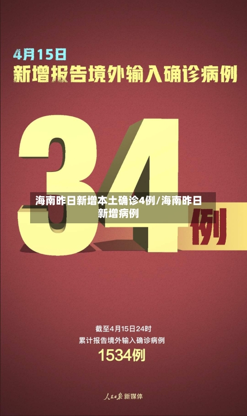 海南昨日新增本土确诊4例/海南昨日新增病例